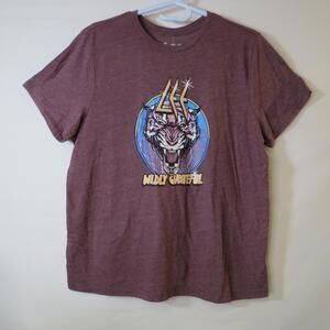 Lee Womens Maroon Short Sleeve Wildly Grateful Tiger Oversized T-Shirt XL